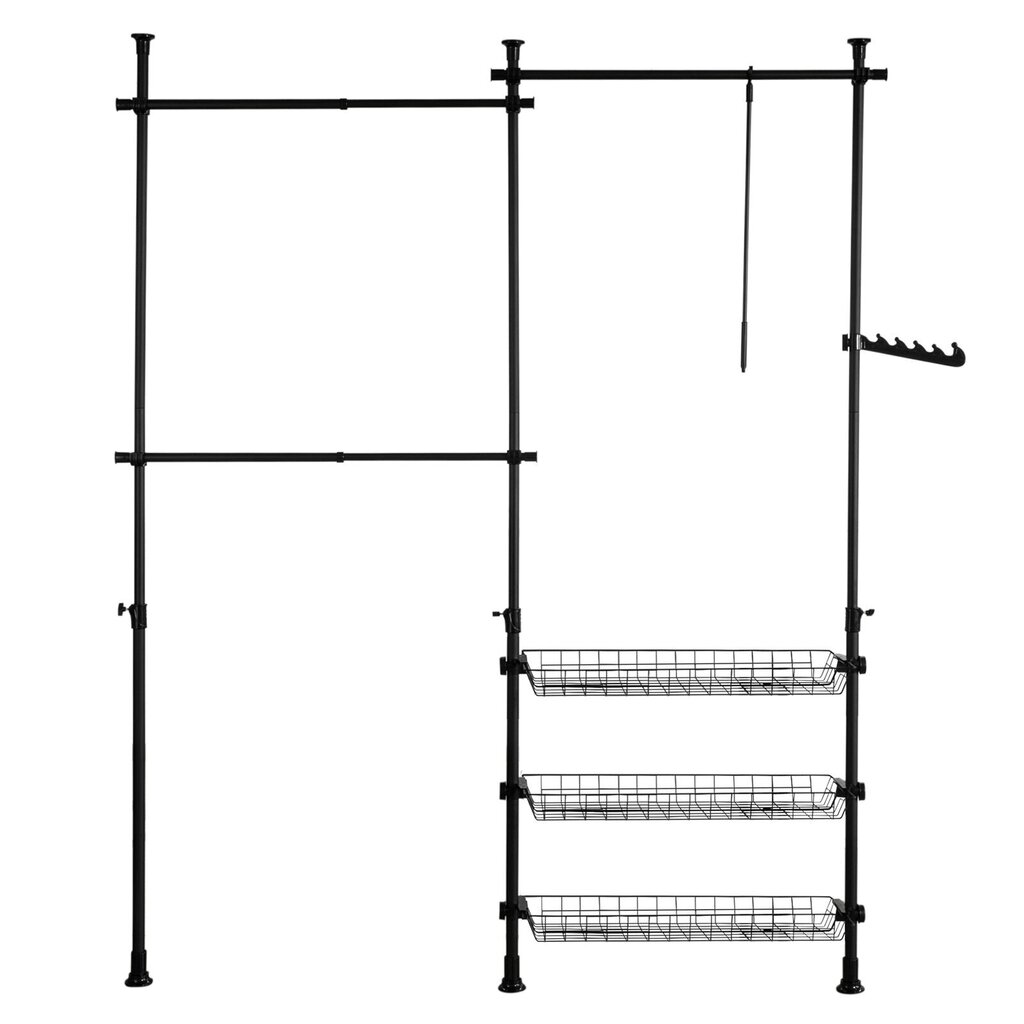 Avatud riidekapp SoBuy FRG34-SCH, must hind ja info | Kapid | hansapost.ee