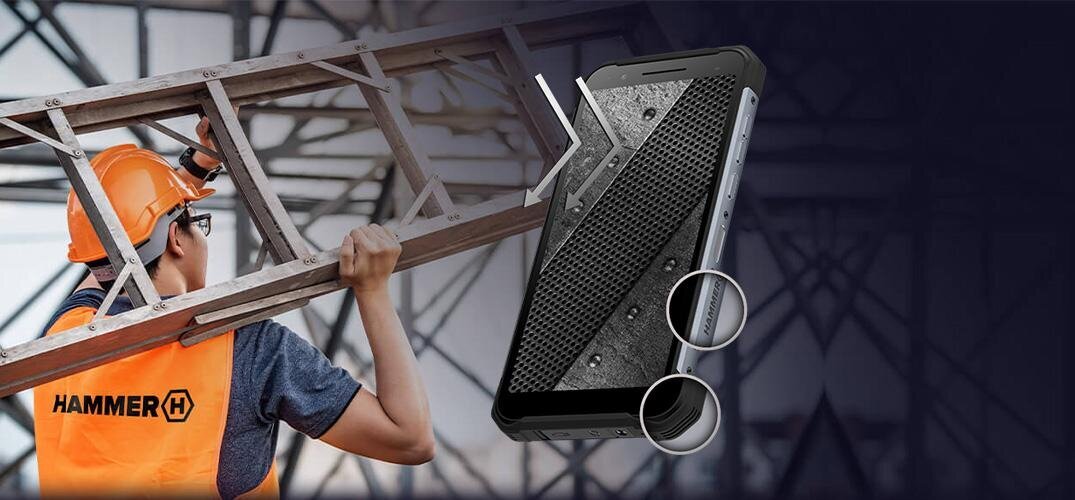 Hammer Construction 4G Dual SIM 6/128GB Black-Silver цена и информация | Telefonid | hansapost.ee