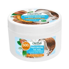 Niisutav juuksemask koos kookose- ja argaaniaõliga DeBa Natural Beauty, 500 ml hind ja info | Juuksemaskid, õlid ja seerumid | hansapost.ee