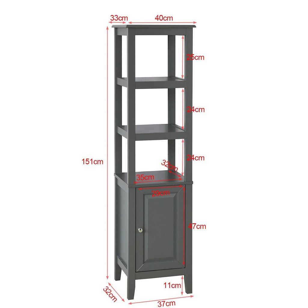 Vannitoakapp SoBuy FRG205-DG, hall hind ja info | Vannitoakapid | hansapost.ee