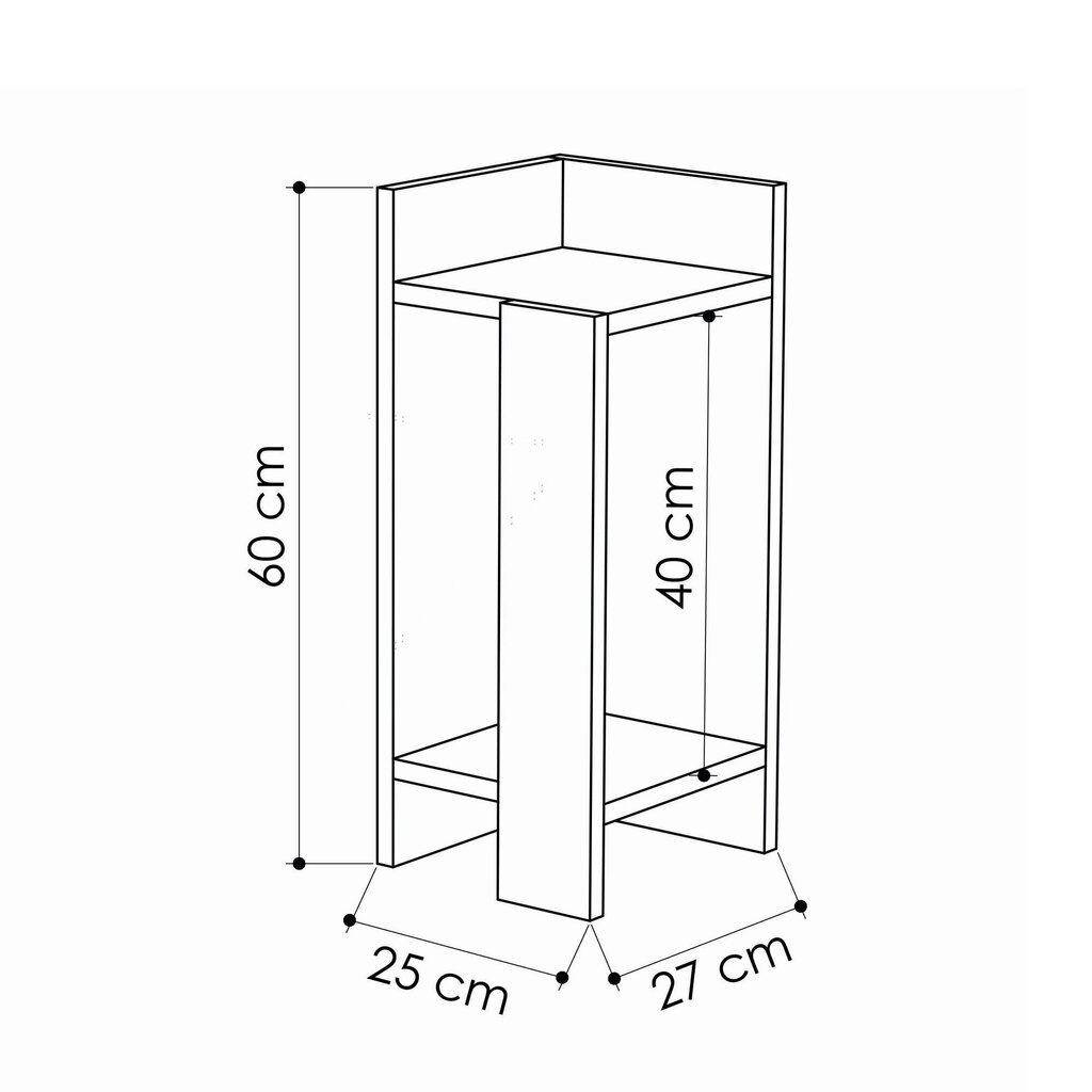 Öökappide komplekt Kalune Design 855(I), 2 tk, pruun/hall цена и информация | Öökapid | hansapost.ee