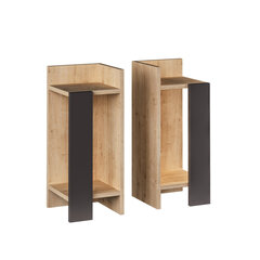 Комплект ночных столиков Kalune Design 855(I), 2 шт, коричневый/серый цена и информация | Прикроватные тумбочки | hansapost.ee