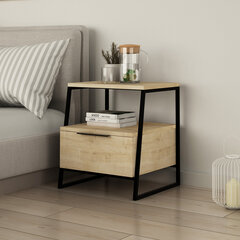 Ночной столик Kalune Design 855(I), 50 см, коричневый/черный цена и информация | Прикроватные тумбочки | hansapost.ee