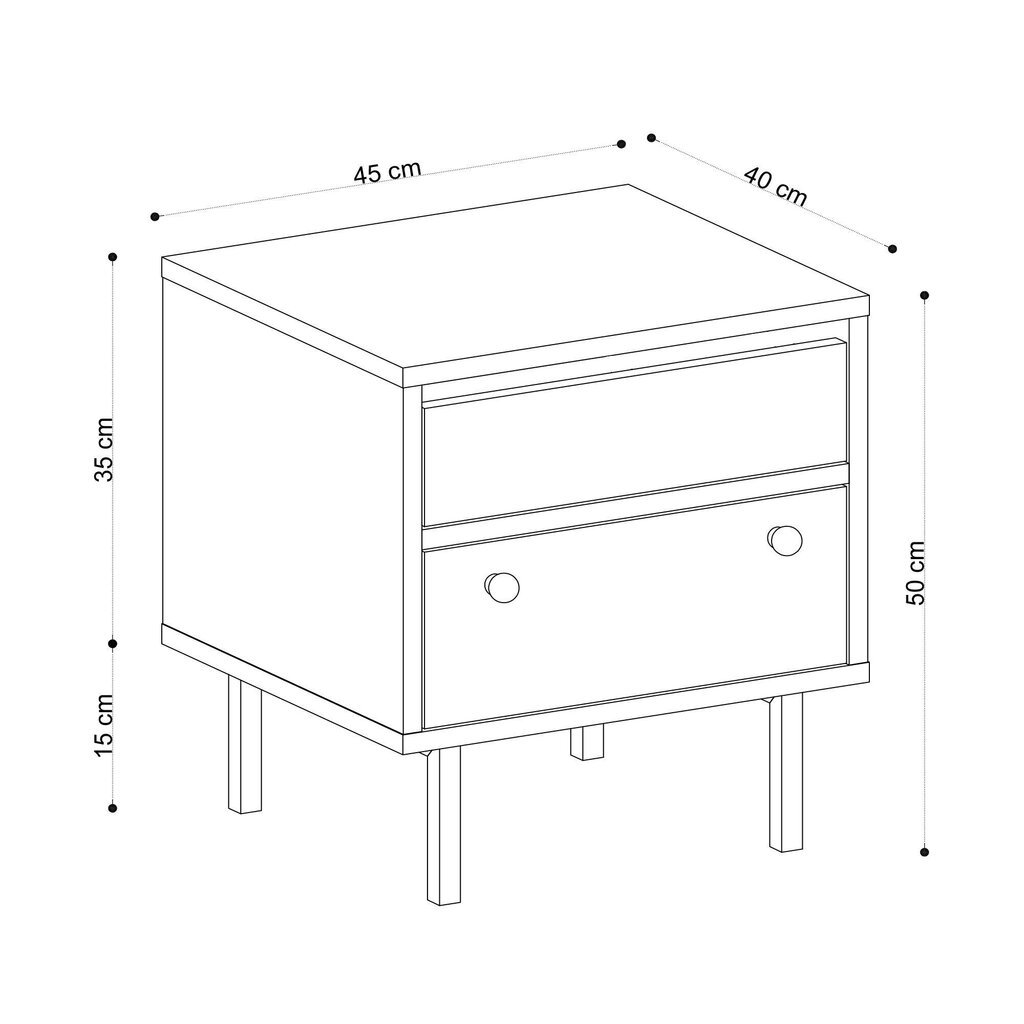 Öökapp Kalune Design 793, 50 cm, pruun/must hind ja info | Öökapid | hansapost.ee