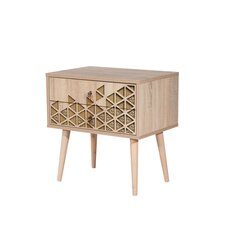 Ночной столик Kalune Design 863 (VIII), 61 см, дуб/светло-желтый цена и информация | Ночные шкафы | hansapost.ee