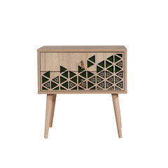 Ночной столик Kalune Design 869, 61 см, дуб/темно-зеленый цена и информация | Ночные шкафы | hansapost.ee