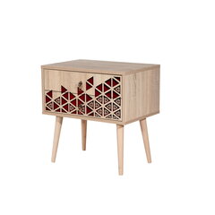 Ночной столик Kalune Design 869, 61 см, дуб/красный цена и информация | Прикроватные тумбочки | hansapost.ee