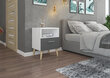 Öökapp ADRK Furniture Logan 11, valge/hall цена и информация | Öökapid | hansapost.ee