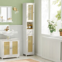 Шкаф для ванной комнаты SoBuy BZR70-W, белый цвет цена и информация | Шкафчики для ванной | hansapost.ee