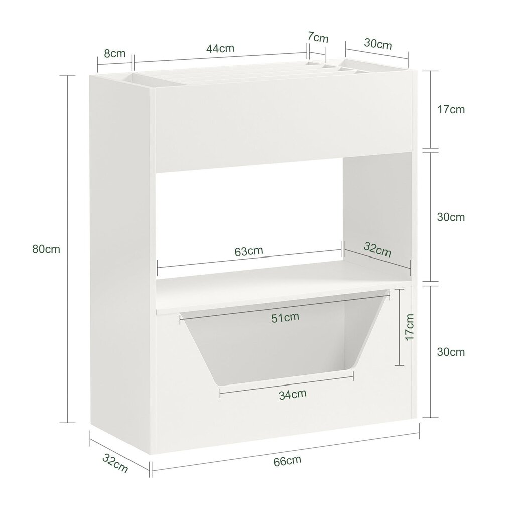 Lastetoa riiul SoBuy KMB51-W, valge hind ja info | Riiulid lastele | hansapost.ee