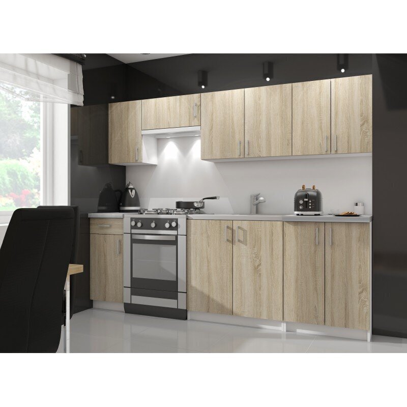 Seinapealne köögikapp NORE Lima W40 D1, valge/tamme värv цена и информация | Köögikapid | hansapost.ee