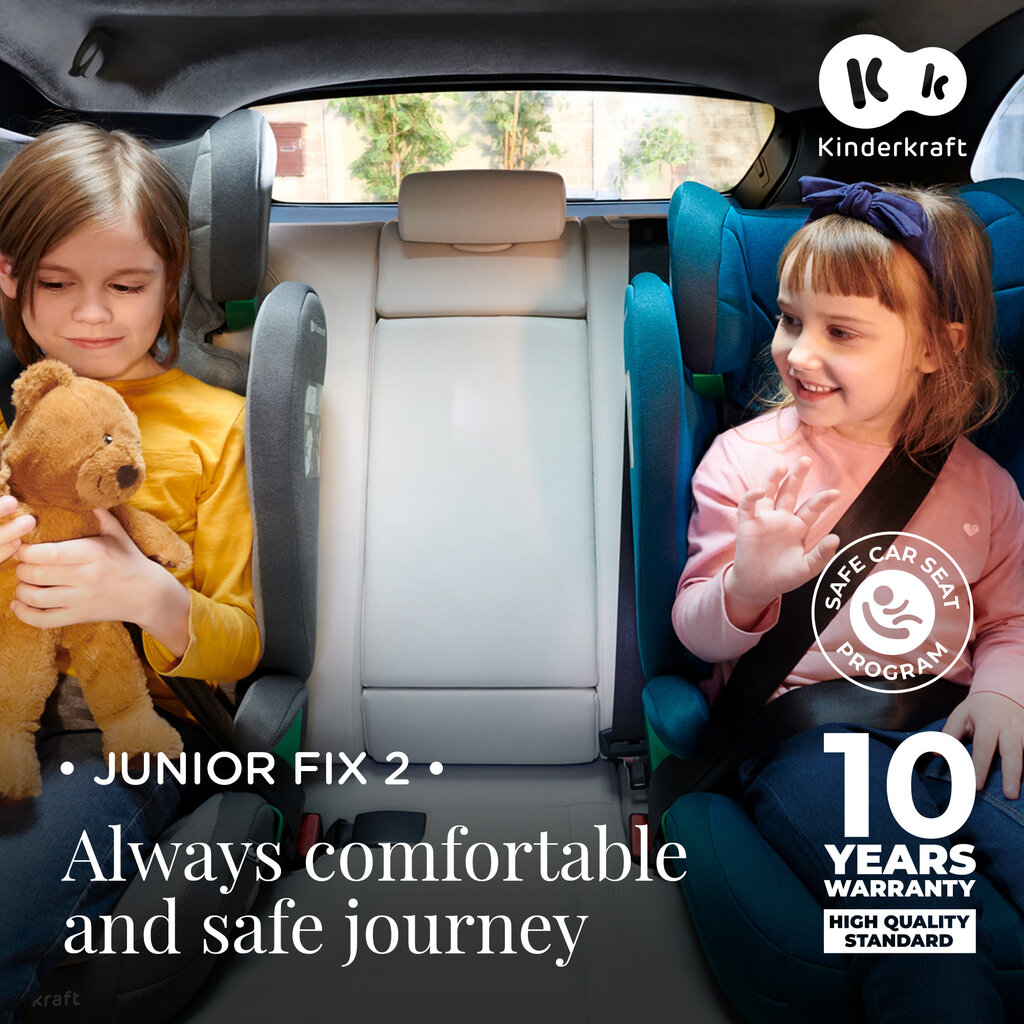 Kinderkraft turvatool Junior Fix 2 i-Size 15-36 kg Isofix, grafiitmust hind ja info | Turvatoolid ja turvahällid | hansapost.ee