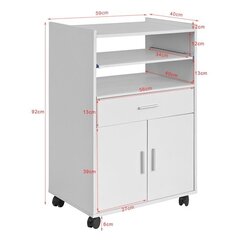Кухонный шкаф на колесиках SoBuy FSB09-W, белый цена и информация | Кухонные шкафчики | hansapost.ee