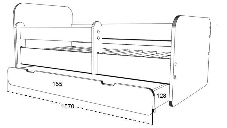 Voodi Ami 8 koos madratsi 160x80cm ja voodipesukastiga hind ja info | Lastevoodid | hansapost.ee