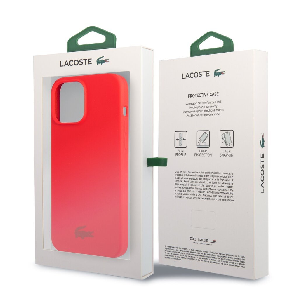 Lacoste Liquid Silicone Glossy Printing Logo Case for iPhone 13 Pro Red hind ja info | Telefonide kaitsekaaned ja -ümbrised | hansapost.ee