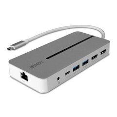 Lindy DST-Mx Duo USB-C 43360 hind ja info | USB adapterid ja jagajad | hansapost.ee