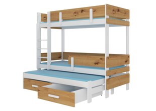 Кровать двухъярусная ADRK Furniture Etapo 90x200 см, коричневая/белая цена и информация | Детские кровати | hansapost.ee