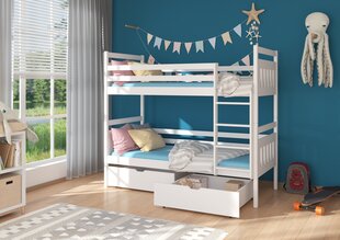 Двухъярусная кровать ADRK Furniture Ada 90x200см, белая цена и информация | Детские кровати | hansapost.ee