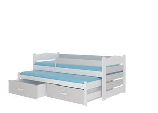 Lastevoodi Adrk Furniture Tiarro 90x200 cm koos küljekaitsega, valge/helehall цена и информация | Детские кровати | hansapost.ee