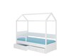 Voodi ADRK Furniture Otello 90x200 cm koos küljekaitsega ja katusega, valge/roosa цена и информация | Lastevoodid | hansapost.ee