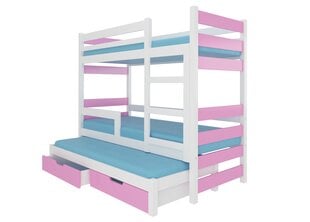 Voodi ADRK Furniture Karlo, valge/roosa цена и информация | Детские кровати | hansapost.ee
