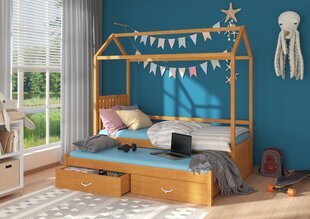 Кровать ADRK Furniture Jonasek 90x200 см, коричневая цена и информация | Детские кровати | hansapost.ee