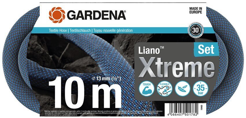 Tekstiilvooliku komplekt Gardena Liano Xtreme, 10 m hind ja info | Niisutussüsteemid, kastmisvoolikud ja kastekannud | hansapost.ee