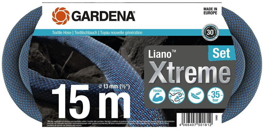 Tekstiilvooliku komplekt Gardena Liano Xtreme, 15 m hind ja info | Niisutussüsteemid, kastmisvoolikud ja kastekannud | hansapost.ee