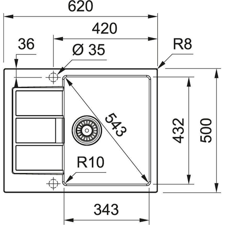 Tectonite köögivalamu Franke Sirius S2D 611-62 цена и информация | Köögivalamud | hansapost.ee