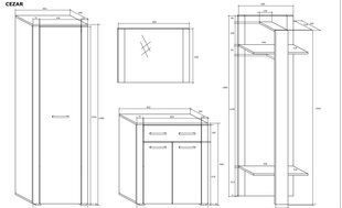 Прихожая Cezar цена и информация | Комплекты в прихожую | hansapost.ee