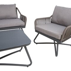 Комплект садовой мебели ANDROS (стол, диван и 2 кресла) серый / серо-коричневый цена и информация | Комплекты уличной мебели | hansapost.ee