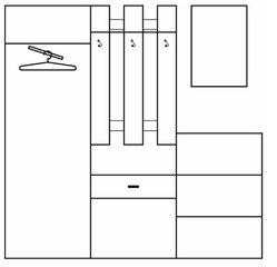 Комплект мебели для прихожей III, белый/светло-коричневый цена и информация | Комплекты в прихожую | hansapost.ee