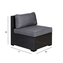 Средняя часть модульного дивана SEVILLA NEW, черная цена и информация | Садовые стулья, кресла, пуфы | hansapost.ee