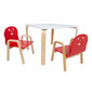 Lastekomplekt HAPPY laud ja 2 tooli, valge/punane цена и информация | Lauad ja toolid lastele | hansapost.ee