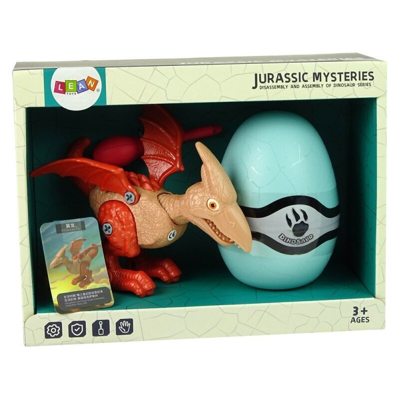 Set Dinosaur Pterodactyl with Egg DIY Screwdriver Red hind ja info | Klotsid ja konstruktorid | hansapost.ee