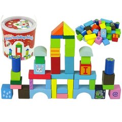 Set of Wooden Blocks in Bucket Various Shapes hind ja info | Arendavad laste mänguasjad | hansapost.ee