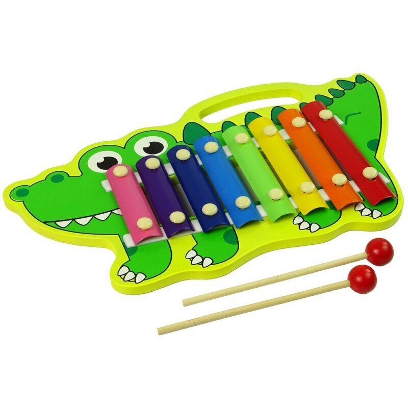 Wooden Crocodile Cymbals for Kids Colourful 8 Tones цена и информация | Arendavad laste mänguasjad | hansapost.ee