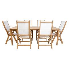 Обеденный комплект Maldives стол и 6 складных стульев цена и информация | Комплекты уличной мебели | hansapost.ee