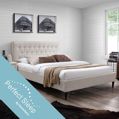 Кровать EMILIA 160x200cм, с матрасом HARMONY DELUX, бежевая цена и информация | Кровати | hansapost.ee
