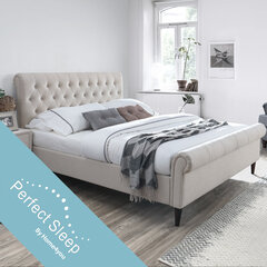 Кровать LUCIA 160x200 cм, с матрасом HARMONY DELUX, бежевая цена и информация | Кровати | hansapost.ee