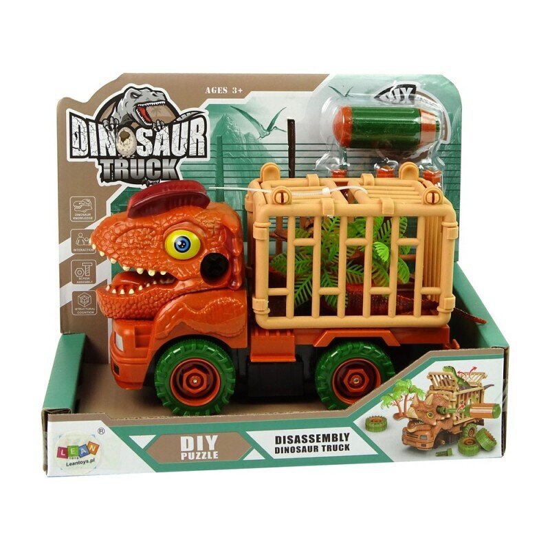 Dinosaur Truck Transporter for Disassembly Orange Accessories hind ja info | Mänguasjad poistele | hansapost.ee