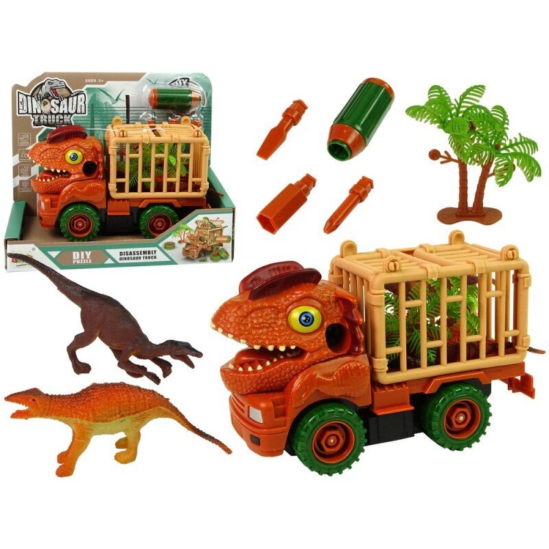 Dinosaur Truck Transporter for Disassembly Orange Accessories hind ja info | Mänguasjad poistele | hansapost.ee