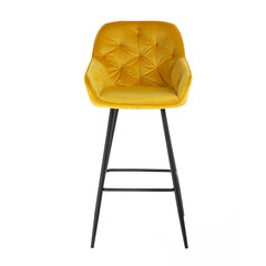 Барный стул BRITA, желтый бархат цена и информация | Стулья для кухни и столовой | hansapost.ee