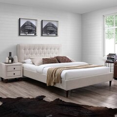 Кровать EMILIA с матрасом HARMONY TOP POCKET (86863) 140x200см, обивка из мебельного текстиля, цвет: светло-бежевый цена и информация | Кровати | hansapost.ee