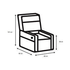 Tugitool SABIA recliner, helehall, 80x90xH101cm hind ja info | Tugitoolid | hansapost.ee