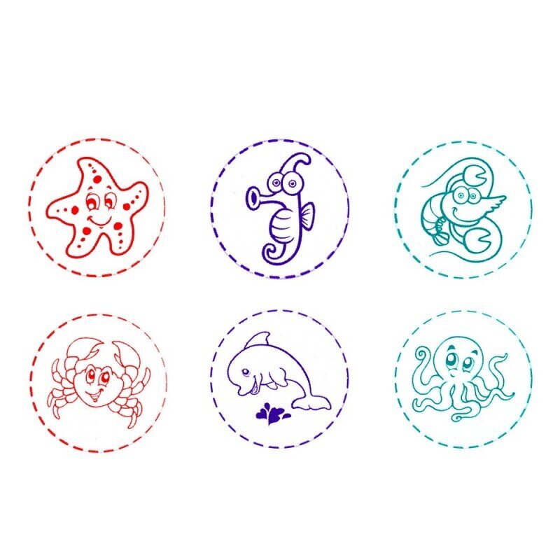 Decorative Sea Animal Hearts Stamps 6 Patterns hind ja info | Kunstitarbed, voolimise tarvikud | hansapost.ee