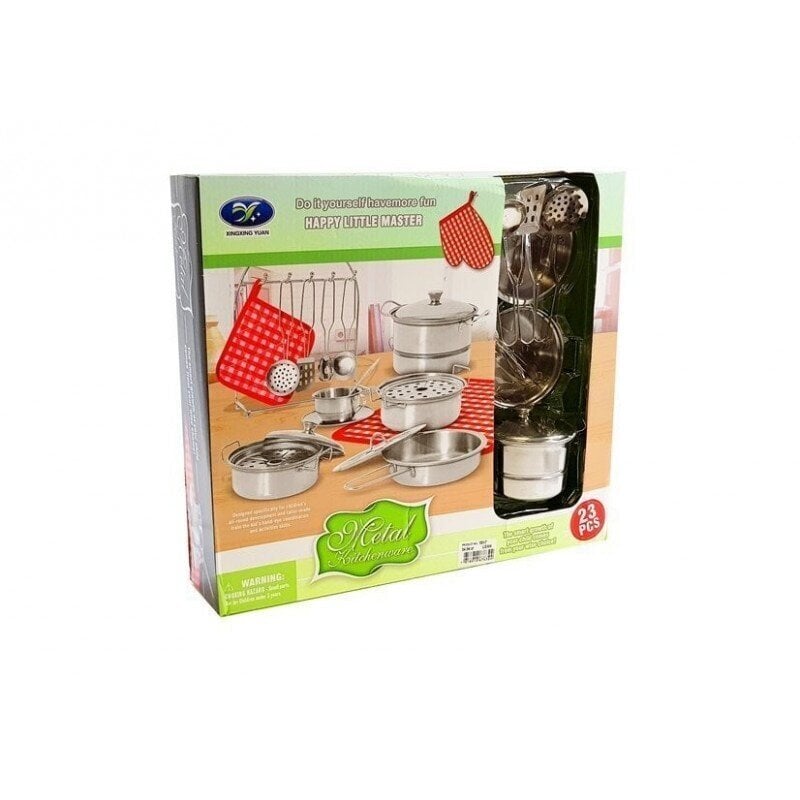 Set of Stainless Steel Pots for Children 23 elements hind ja info | Mänguasjad tüdrukutele | hansapost.ee