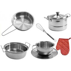 Set of Stainless Steel Pots for Children 23 elements цена и информация | Игрушки для девочек | hansapost.ee