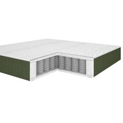 Bed LEENA 160x200cm, with mattress, green цена и информация | Кровати | hansapost.ee