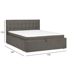Bed LEENA 160x200cm, with mattress, beige цена и информация | Кровати | hansapost.ee